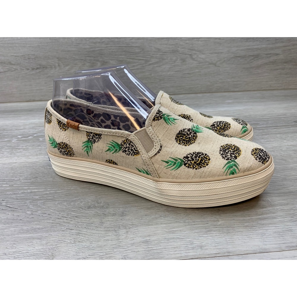 Keds Triple Decker Women's 8.5 Pineapple Leopard Print Platform Casual Sneakers
